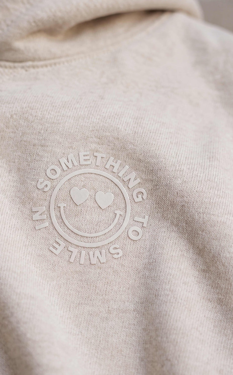 Something To Smile In Hoodie - Oatmeal - Hoodie