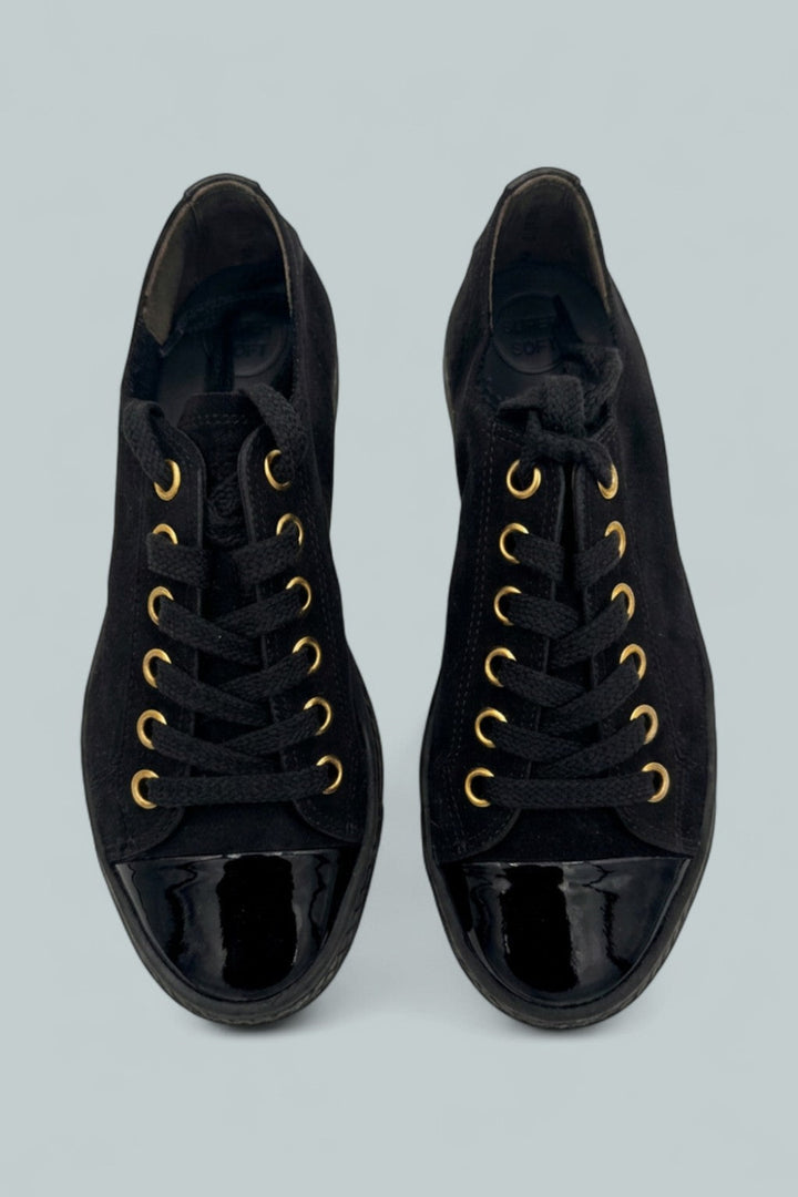 Sophie Sneakers - Black Suede Patent - 6.5 - Sneaker