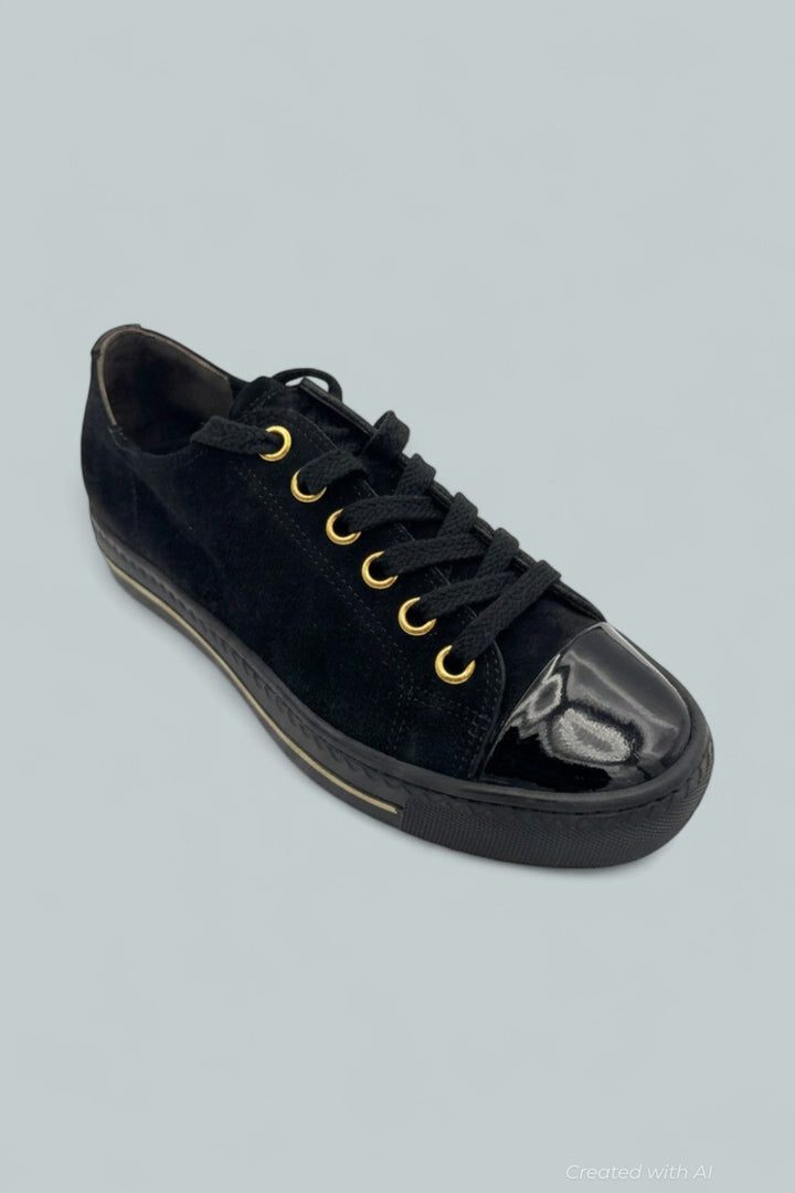 Sophie Sneakers - Black Suede Patent - 6.5 - Sneaker