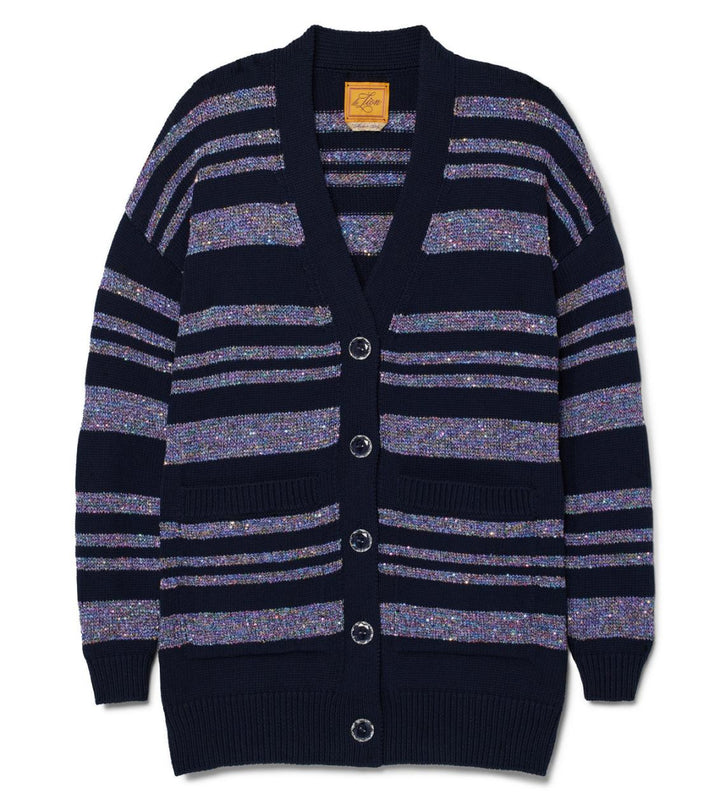 Sparkle Stripe Lizzie Cardigan - Navy - XS/S - Cardigan