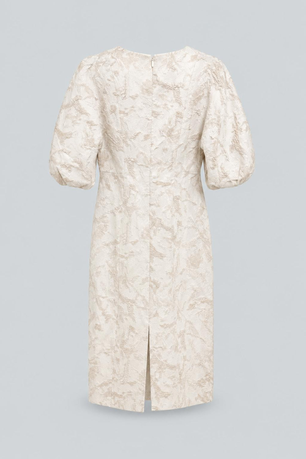 Speckled Glaze Jacquard Balloon Sleeve Dress - Pearl Multi - Dresses