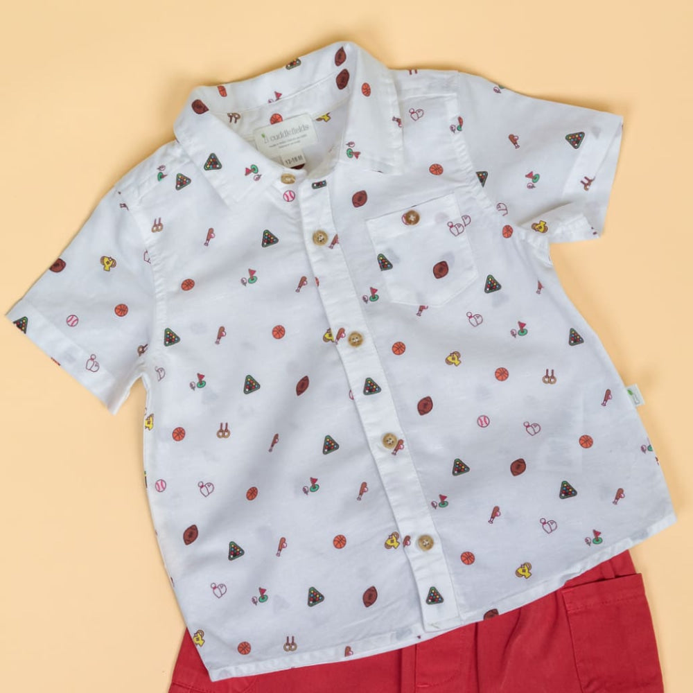 Sports Linen Shirt - Spotless White - Button Down Shirt