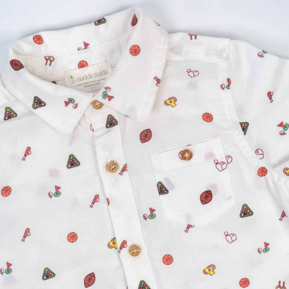 Sports Linen Shirt - Spotless White - Button Down Shirt