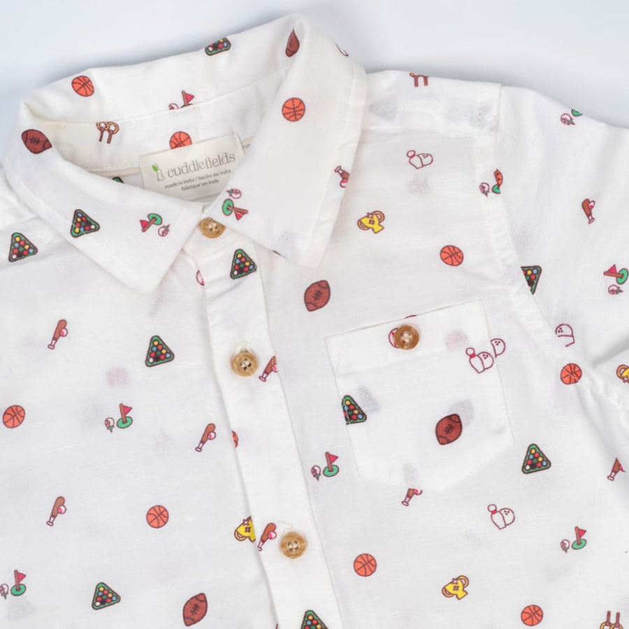 Sports Linen Shirt - Spotless White - Button Down Shirt