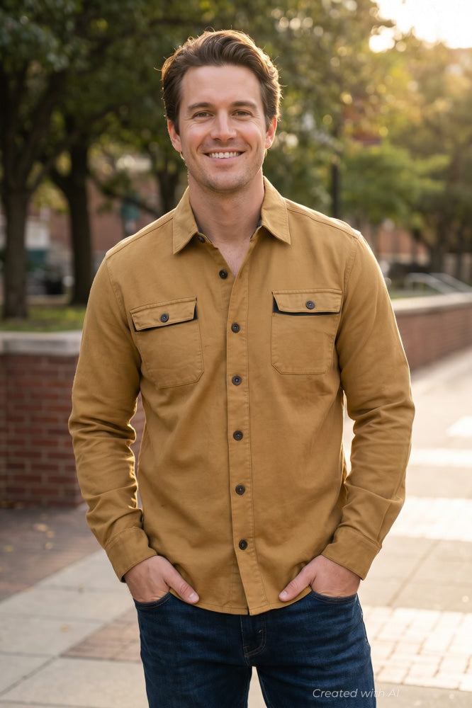 Sprague Organic Overshirt - Bistre - Overshirt