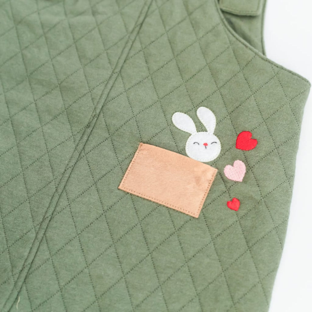 Spread the Love Quilted Overalls - Pine - Overalls