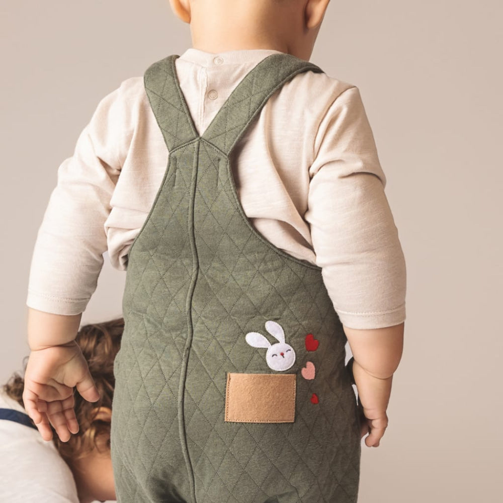 Spread the Love Quilted Overalls - Pine - Overalls
