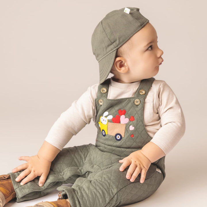 Spread the Love Quilted Overalls - Pine - Overalls