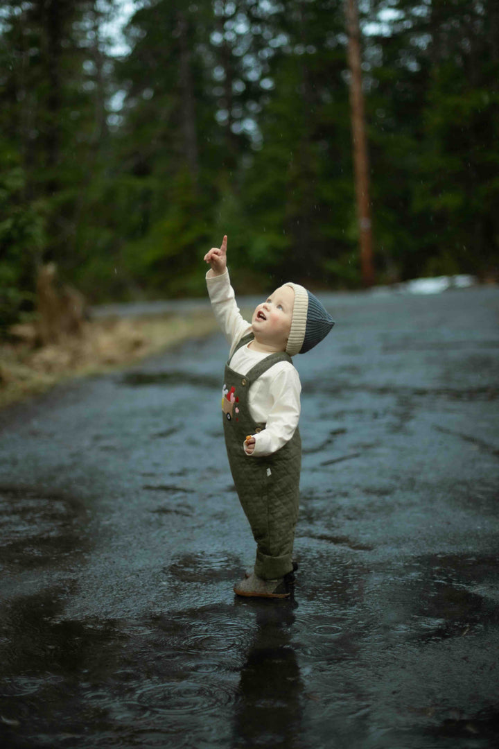 Spread the Love Quilted Overalls - Pine - Overalls