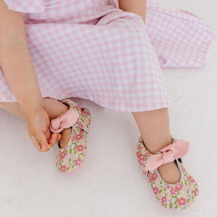 Spring Bouquet Knotted Bow Baby Shoe - ’Flats - Baby Kids Adult All’
