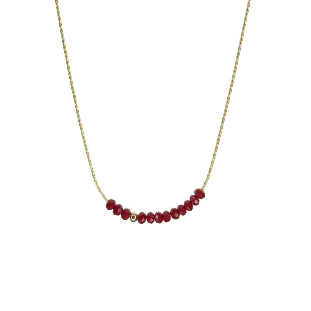 Sprinkle of Passion ~ Red - 18K Gold - One Size - Necklace