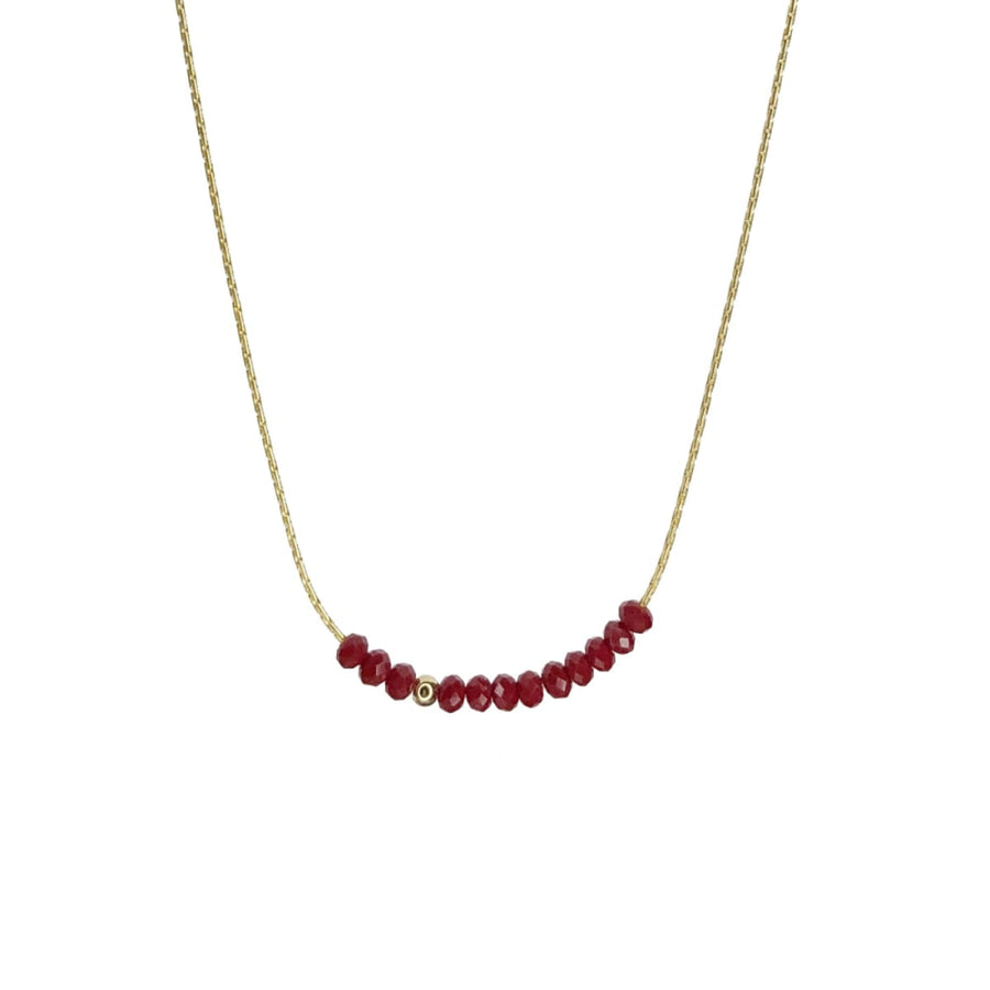 Sprinkle of Passion ~ Red - 18K Gold - One Size - Necklace