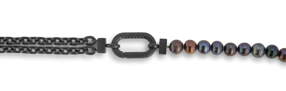 Stainless Steel Catena Isaac Necklace - Black Pearl - One Size - Necklace