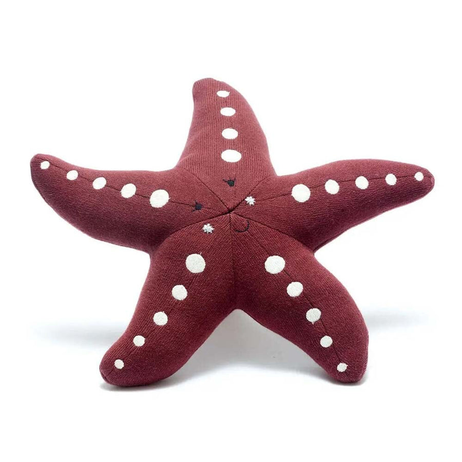 Knitted Organic Cotton Dark Pink Starfish Plush Toy Toys Best Years 