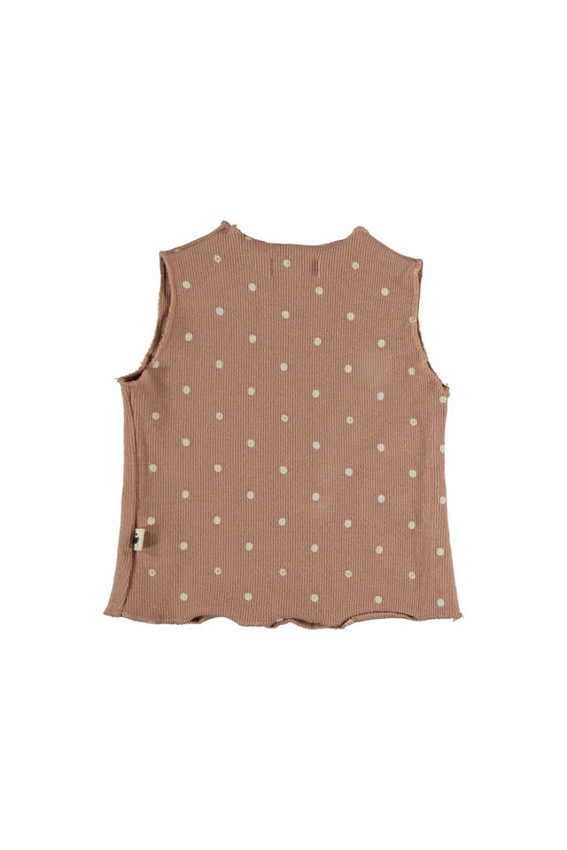 Organic Baby Tank Dots - Terra Cotta