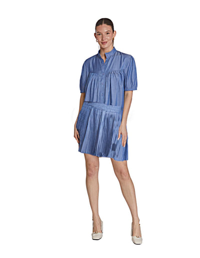 Stephanie Pleated Skirt - Chambray - skirt - baby