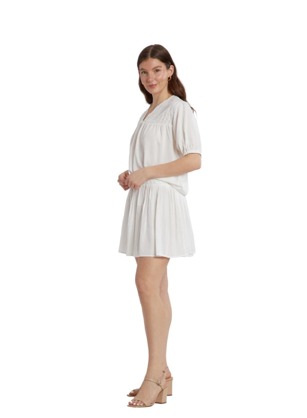 Stephanie Pleated Skirt - White - Skirt