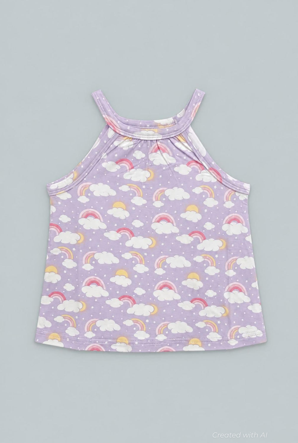 Strappy Tank - Rainbow Clouds - Tank Top