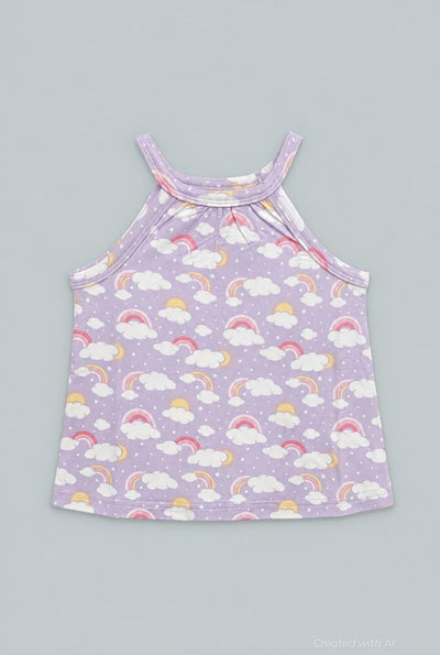Strappy Tank - Rainbow Clouds - Tank Top