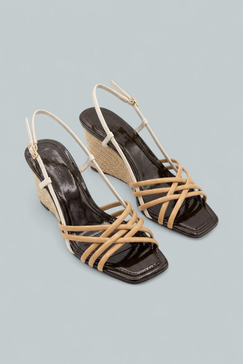 Strappy Wedge Sandals - Cantucci/ - 7.5 - Sandals