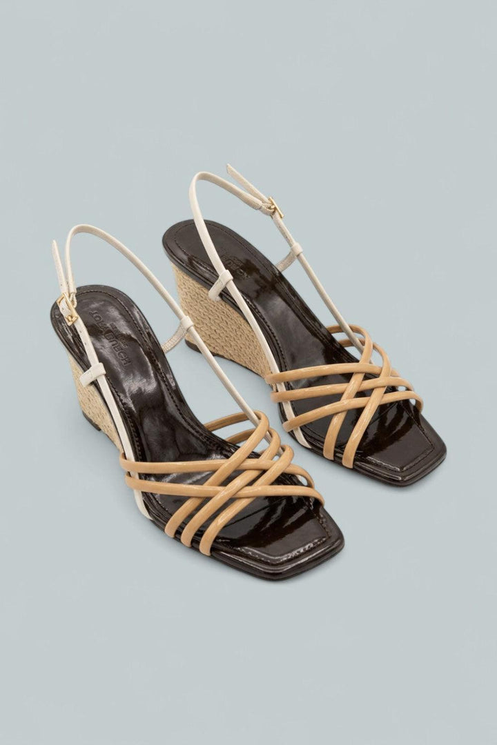 Strappy Wedge Sandals - Cantucci/ - 7.5 - Sandals