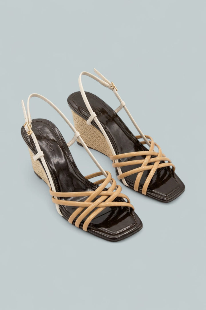 Strappy Wedge Sandals - Cantucci/ - 7.5 - Sandals