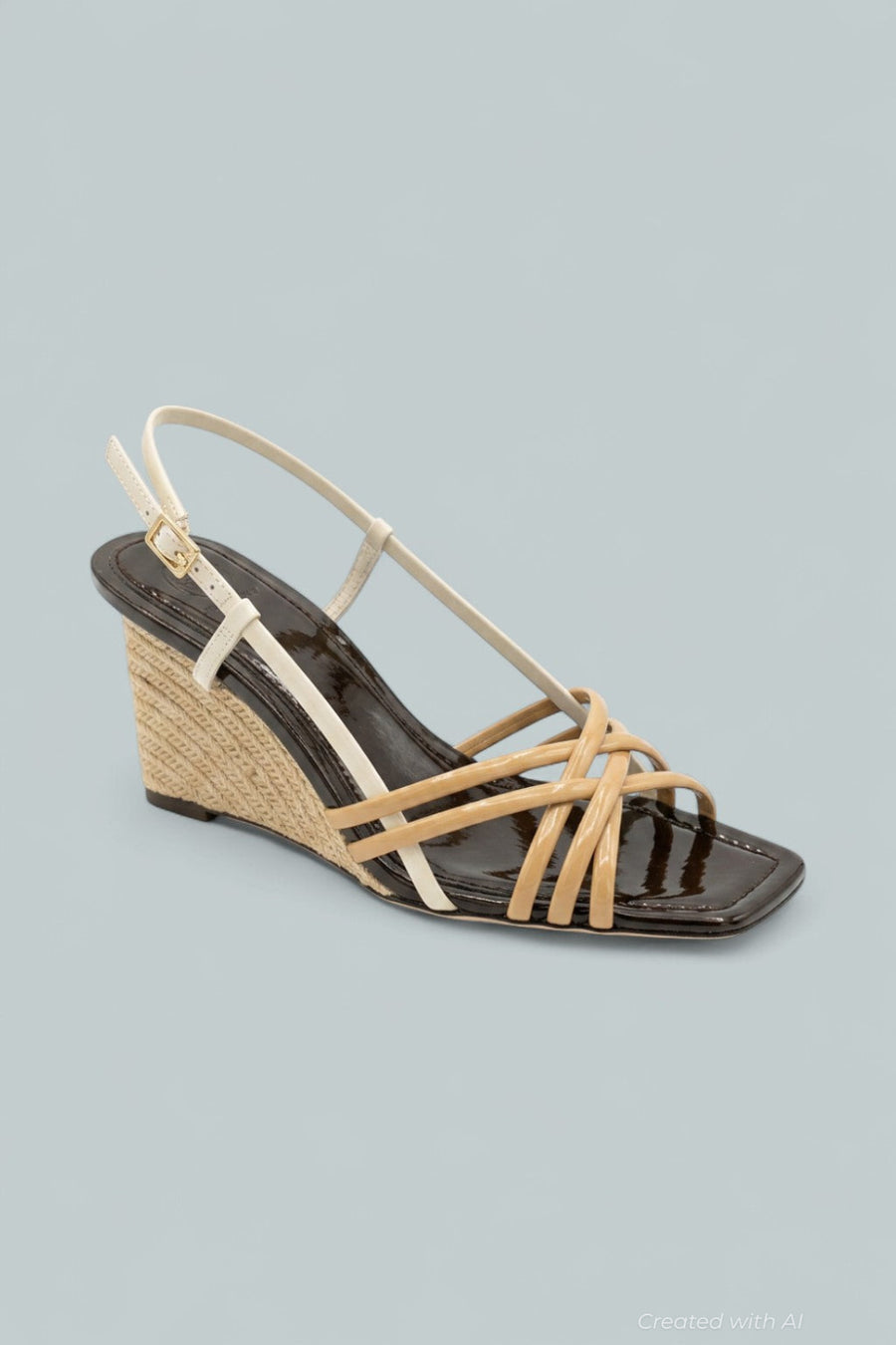 Strappy Wedge Sandals - Cantucci/ - 7.5 - Sandals
