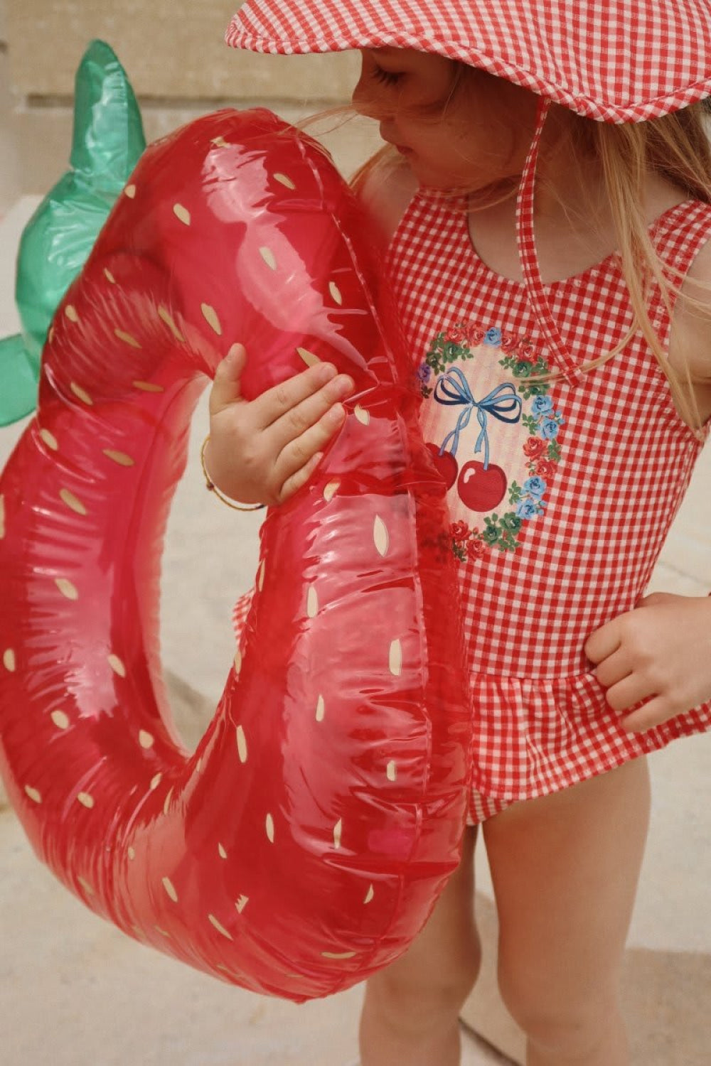 Strawberry Inflatable Swim Ring - One Size - Pool Float