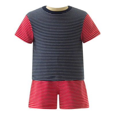 Stripe Jersey Short Set - T-shirt