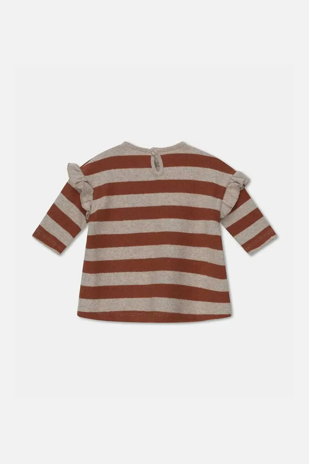 Stripe Knit Baby Dress - Beige/Brown - 6M - Dresses