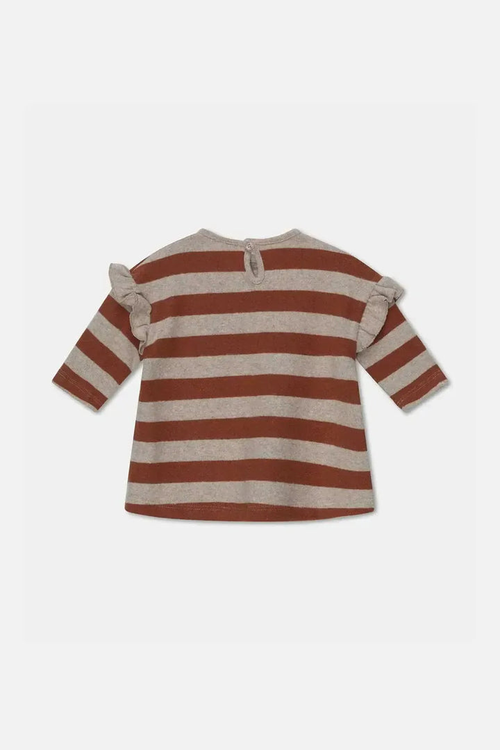 Stripe Knit Baby Dress - Beige/Brown - 6M - Dresses