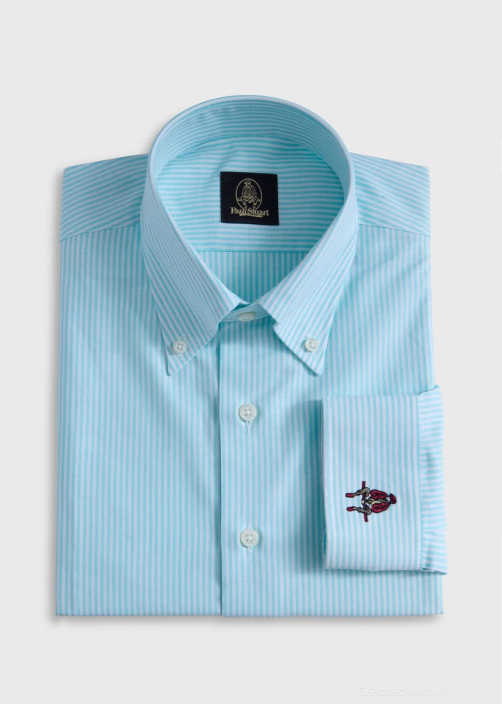Stripe Oxford Logo Sport Shirt - Mint - Collared Shirt