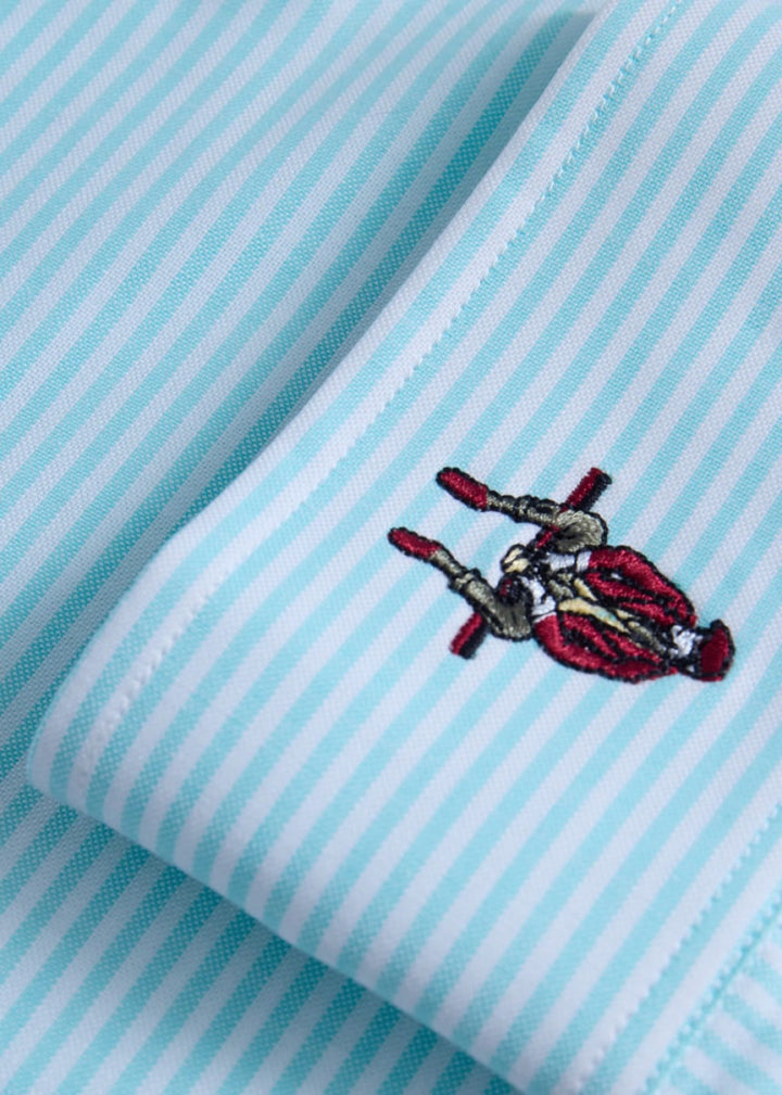 Stripe Oxford Logo Sport Shirt - Mint - Collared Shirt
