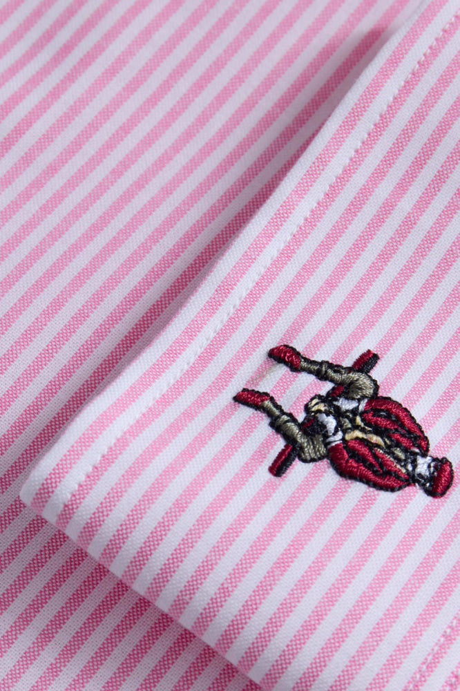 Stripe Oxford Logo Sport Shirt - Pink - Collared Shirt