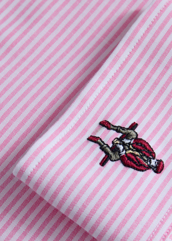 Stripe Oxford Logo Sport Shirt - Pink - Collared Shirt