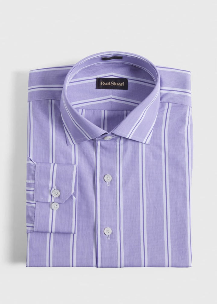 Stripe Slim Fit Dress Shirt - Purple - Dress Shirt