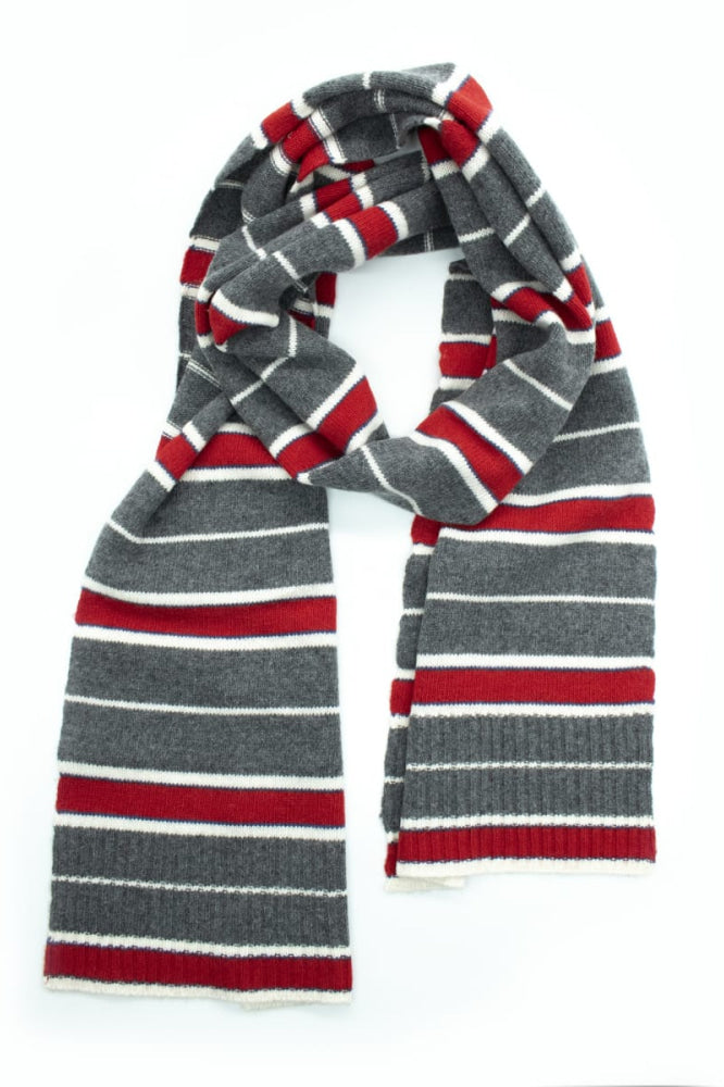 Striped Scarf - Red - 10.5’’X 76’’ - Scarf