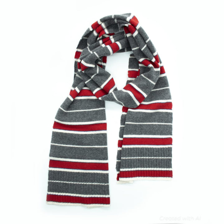 Striped Scarf - Red - 10.5’’X 76’’ - Scarf