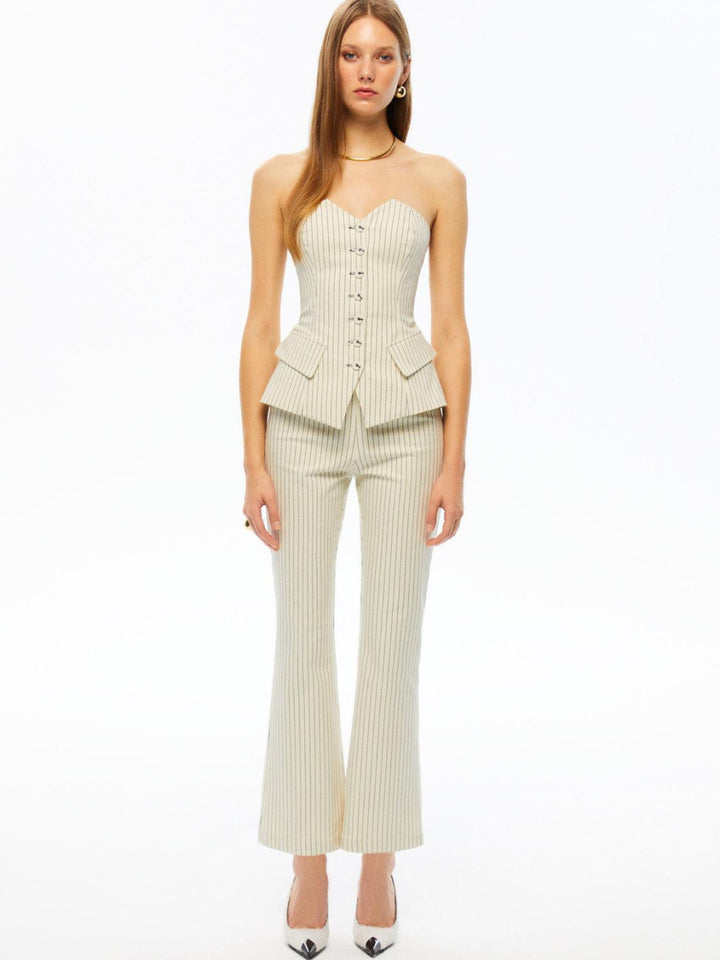 Striped Wide-Leg Pants - Multi-colored - Trouser