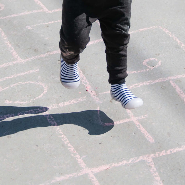 Stripey SlipKix - Black Stripes - Shoes
