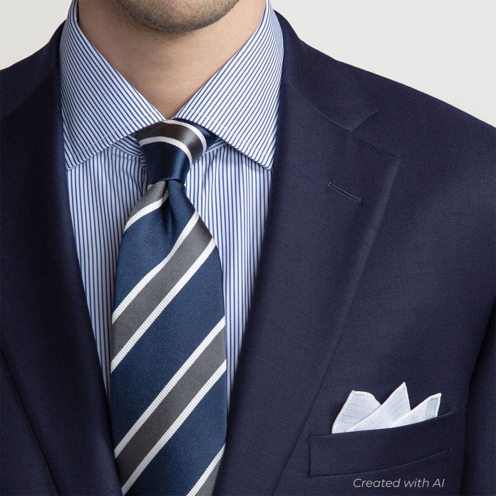 Stuart Fit Solid Super 120s Suit - Navy - Suit