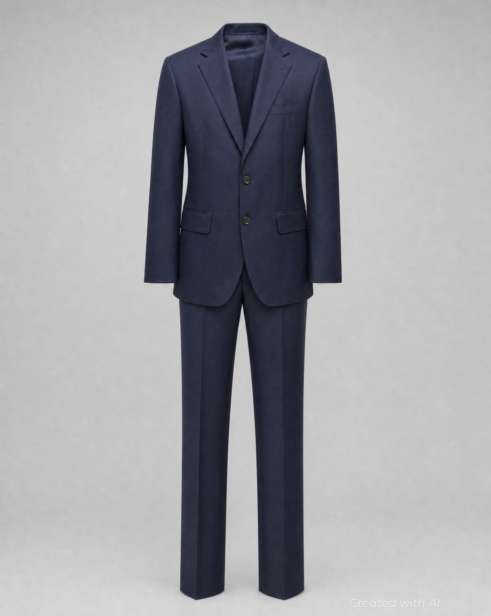 Stuart Fit Solid Super 120s Suit - Navy - Suit