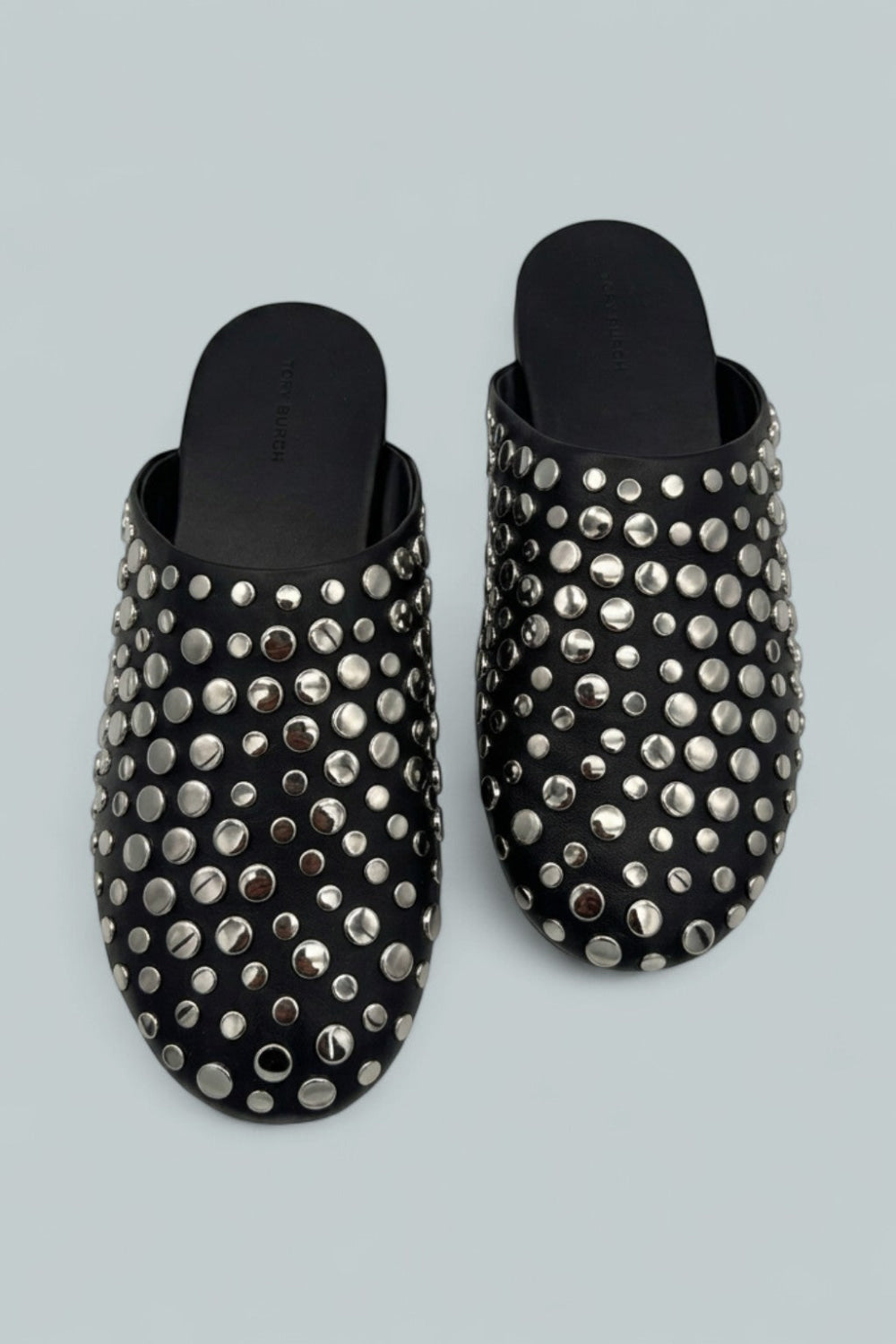 Studded Mule Flats - Perfect Black - 8.5 - Mules