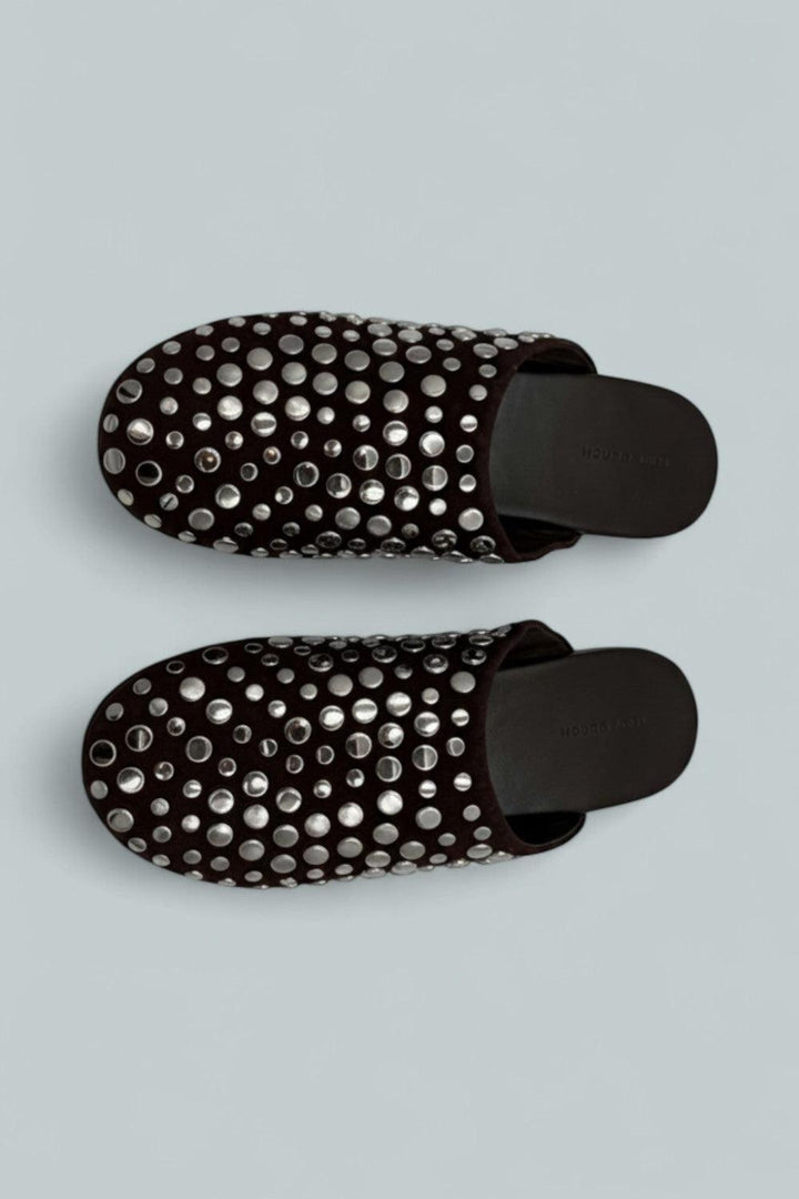 Studded Mules - Dark Cocoa - Mules