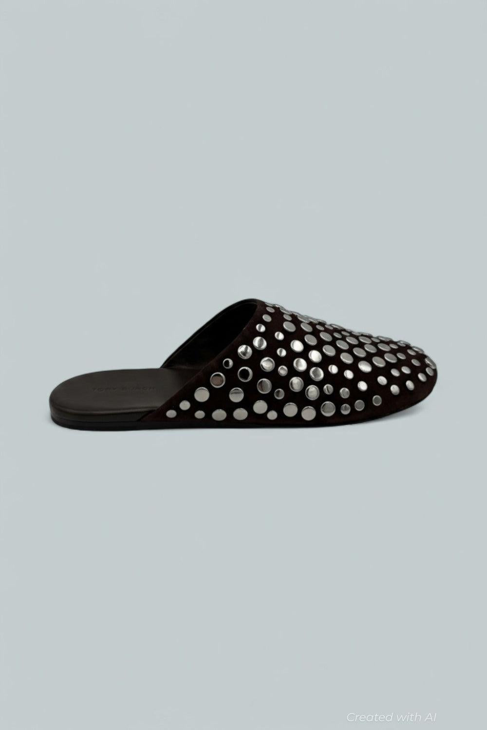Studded Mules - Dark Cocoa - Mules