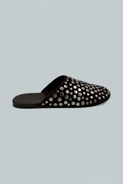Studded Mules - Dark Cocoa - Mules