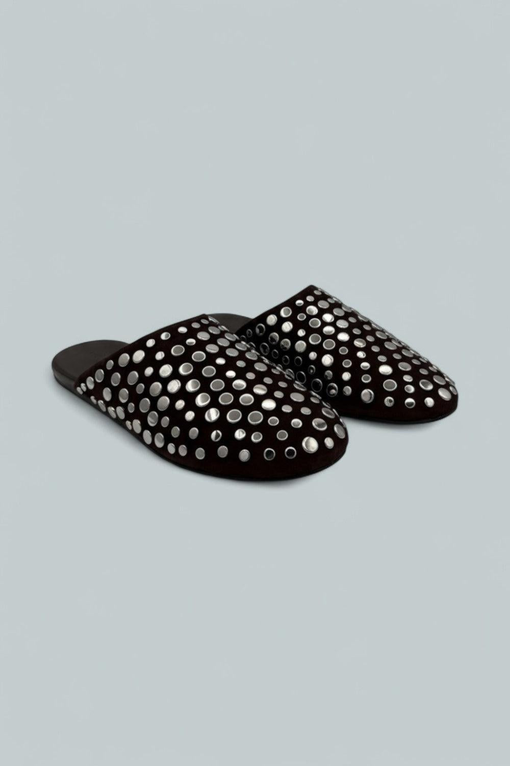 Studded Mules - Dark Cocoa - Mules
