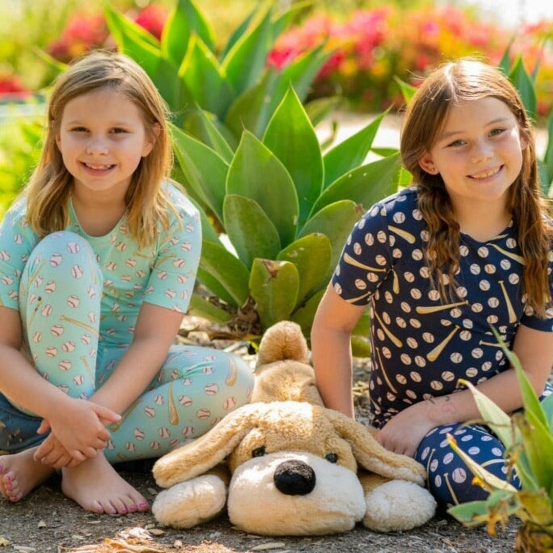 Big Kid PJ S/S - Little Slugger Aqua