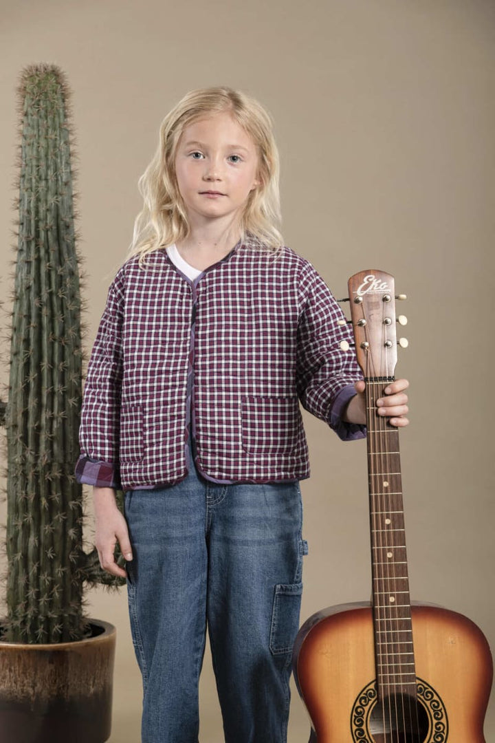 Purple Plaid Quilted Children's Jacket