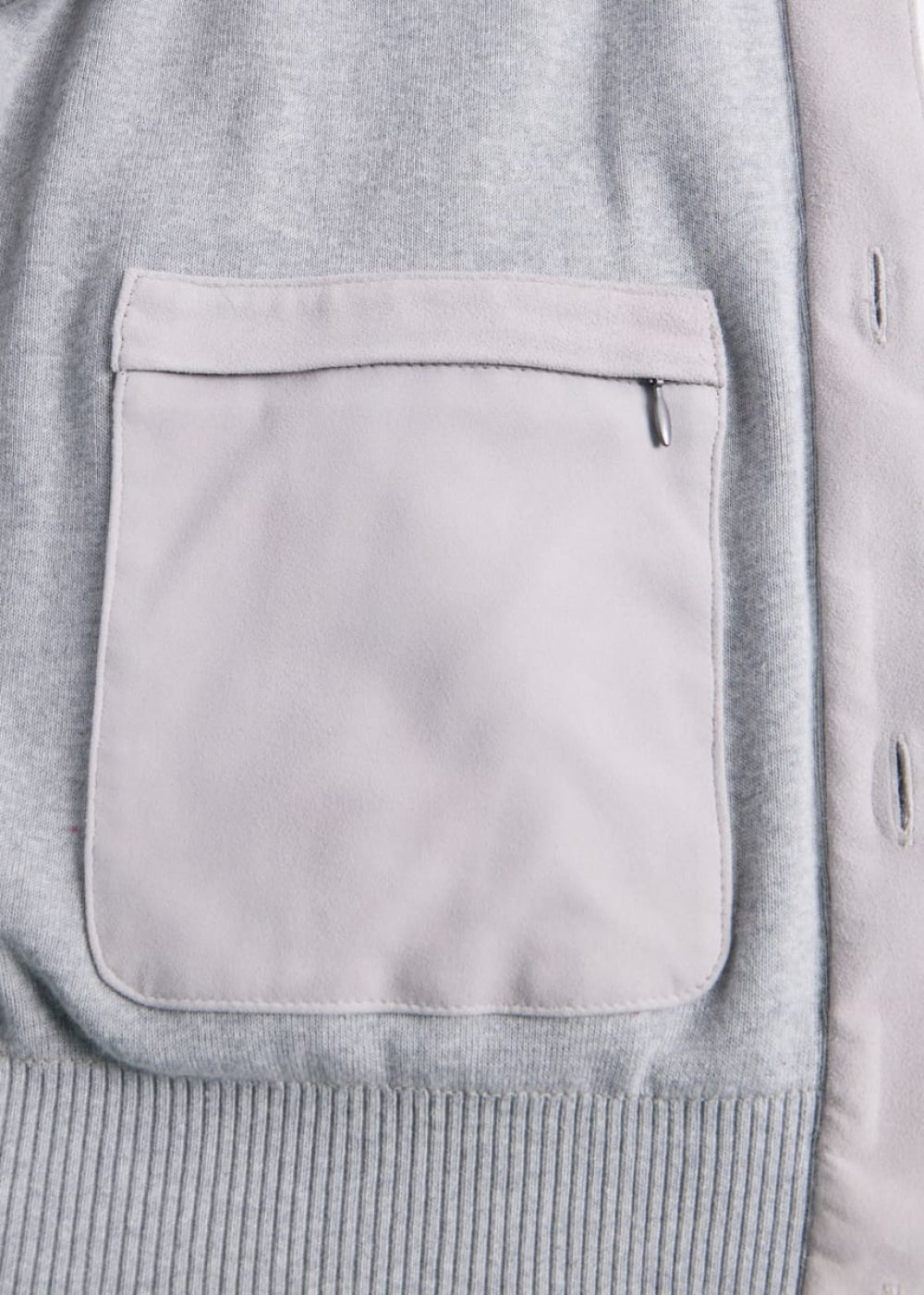 Suede & Cotton Knit Blouson - Silver - M (40) - Jacket